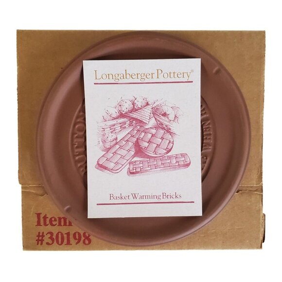 Longaberger Pottery Basket Weave Button Basket Warming Brick Bread #30198 - Picture 2 of 7